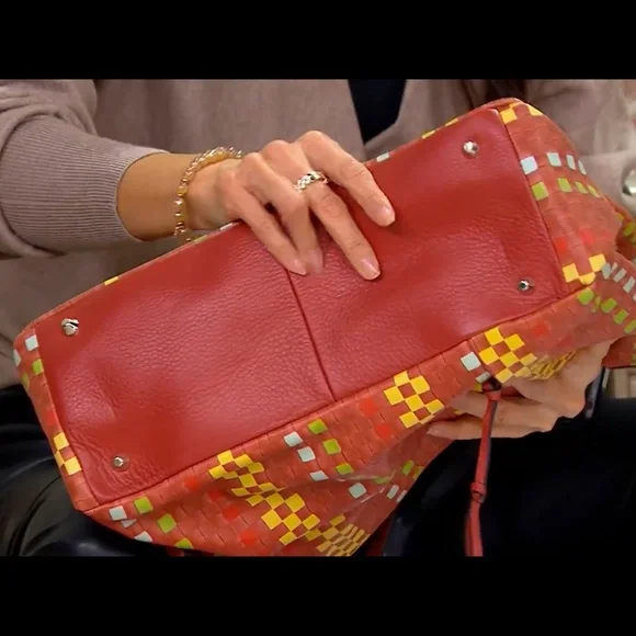 New Vince Camuto Tote Shoulder Bag Two Strap Tania Leather Moroccan Clay Colors - Picture 7 of 11